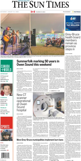 Cover of The Sun Times (Owen Sound)
