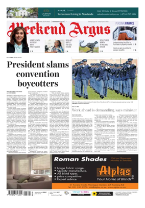 Cover of Weekend Argus (Saturday Edition)