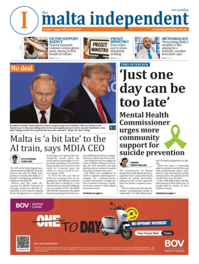 Cover of The Malta Independent on Sunday