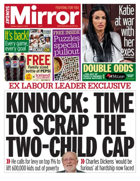 Cover of Sunday Mirror (Northern Ireland)