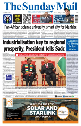 Cover of The Sunday Mail (Zimbabwe)