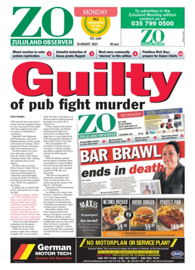 Cover of Zululand Observer - Monday