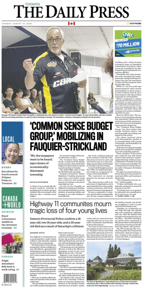 Cover of The Daily Press (Timmins)