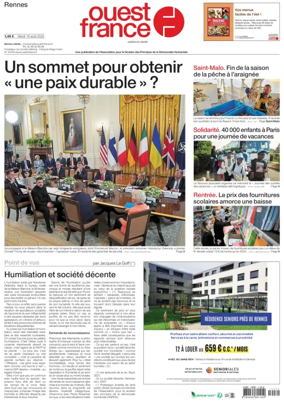 Cover of Ouest France (Rennes)