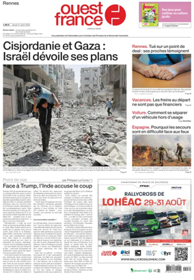 Cover of Ouest France (Rennes)