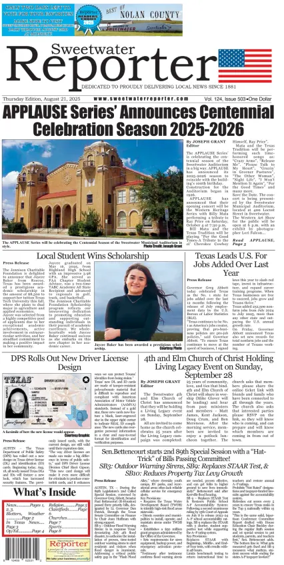 Cover of Sweetwater Reporter