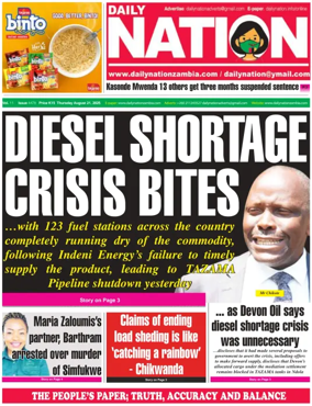 Cover of Daily Nation Newspaper