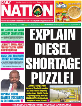 Cover of Daily Nation Newspaper