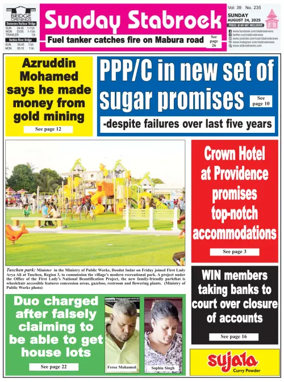 Cover of Stabroek News Sunday
