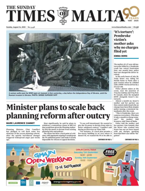 Cover of The Sunday Times of Malta