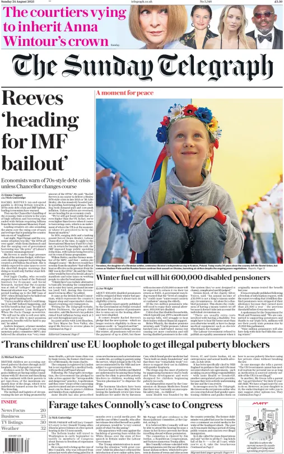 Cover of The Sunday Telegraph