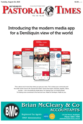 Cover of Deniliquin Pastoral Times