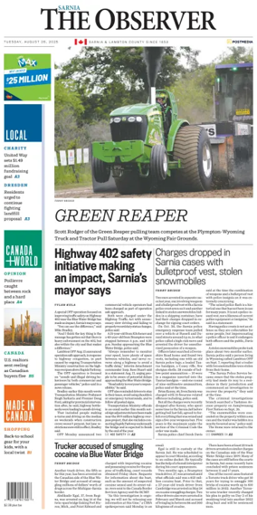 Cover of The Observer (Sarnia)
