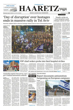 Cover of Haaretz english edition