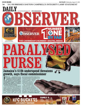 Cover of Daily Observer (Jamaica)