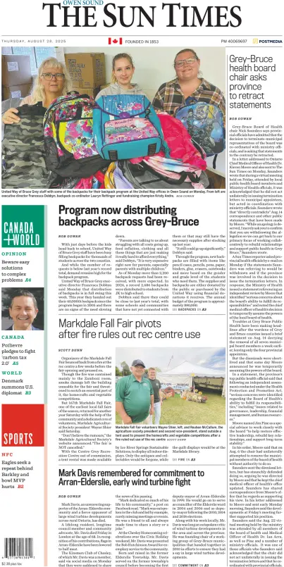 Cover of The Sun Times (Owen Sound)