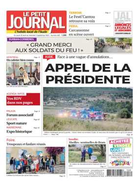 Cover of Le Petit Journal - L'hebdo local de l'Aude