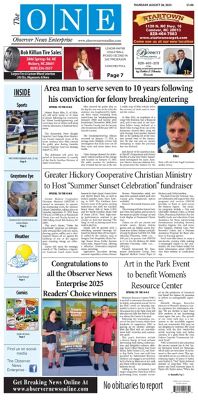 Cover of Observer News Enterprise