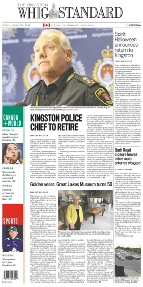 Cover of Kingston Whig-Standard