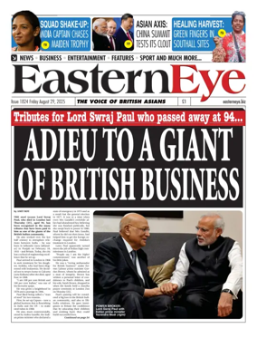 Cover of Eastern Eye (UK)