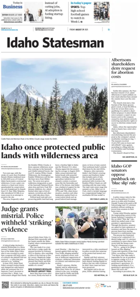 Cover of The Idaho Statesman