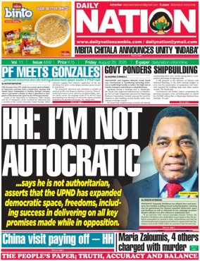 Cover of Daily Nation Newspaper