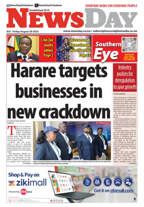 Cover of Newsday (Zimbabwe)