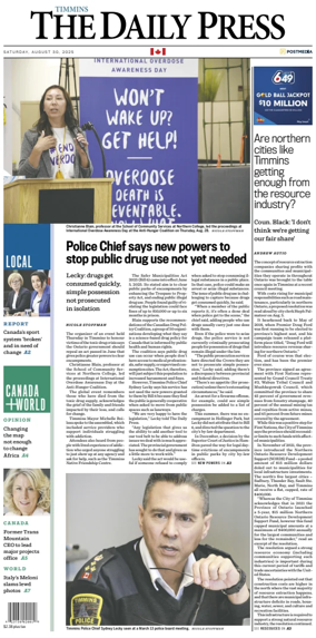 Cover of The Daily Press (Timmins)