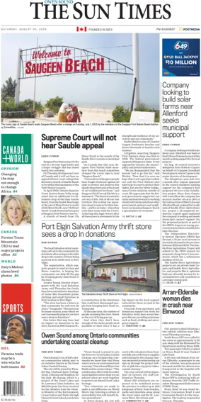 Cover of The Sun Times (Owen Sound)