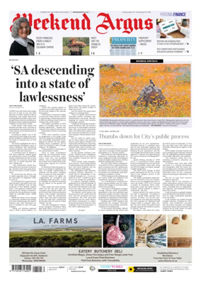 Cover of Weekend Argus (Saturday Edition)