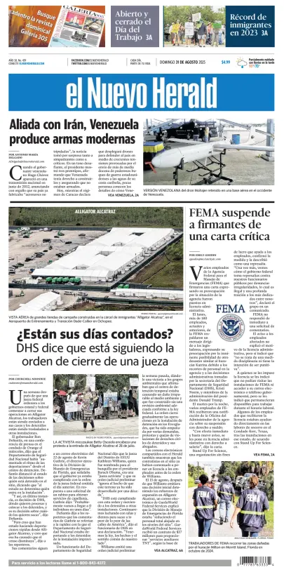 Cover of El Nuevo Herald (Sunday)