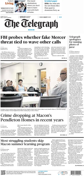 Cover of The Telegraph (Macon) (Sunday)