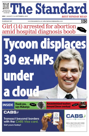 Cover of The Standard (Zimbabwe)