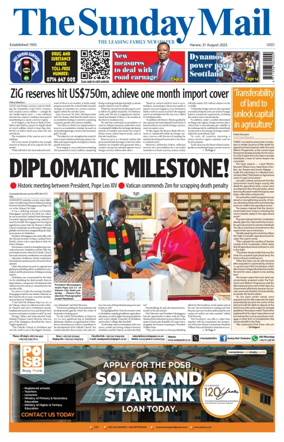 Cover of The Sunday Mail (Zimbabwe)