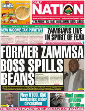 Cover of Daily Nation Newspaper