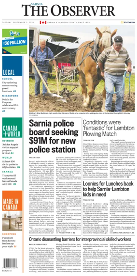 Cover of The Observer (Sarnia)