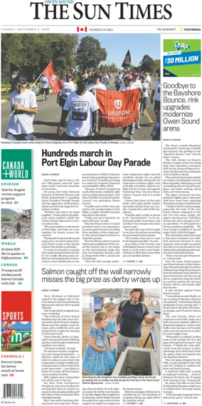 Cover of The Sun Times (Owen Sound)