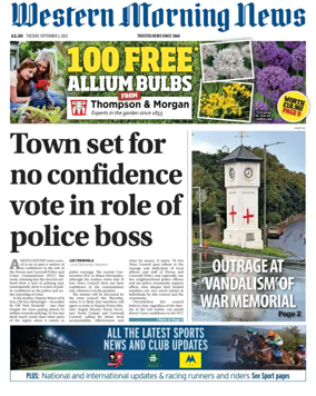 Cover of Western Morning News