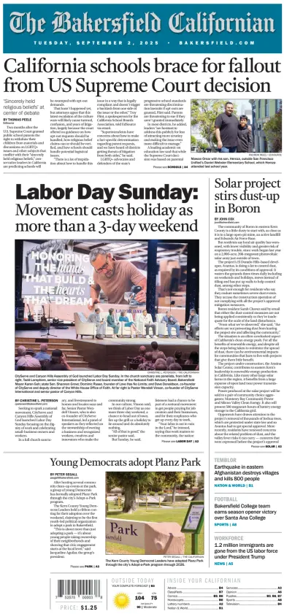 Cover of The Bakersfield Californian