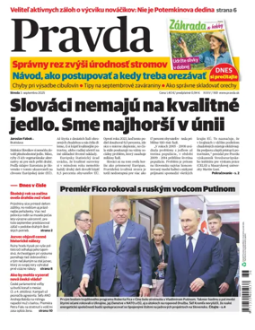 Cover of Pravda of Slovakia