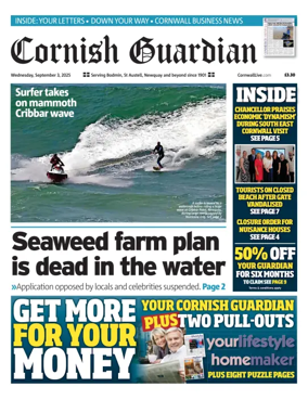 Cover of Cornish Guardian (Newquay & the North Coast)