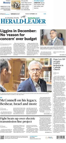 Cover of Lexington Herald-Leader