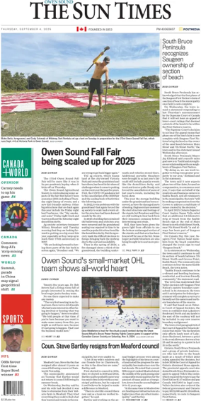 Cover of The Sun Times (Owen Sound)