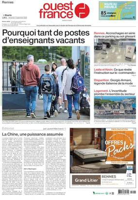 Cover of Ouest France (Rennes)