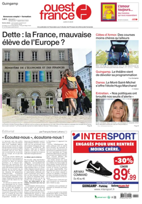 Cover of Ouest France (Guingamp)