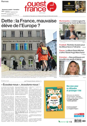 Cover of Ouest France (Rennes)