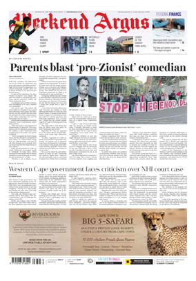 Cover of Weekend Argus (Saturday Edition)