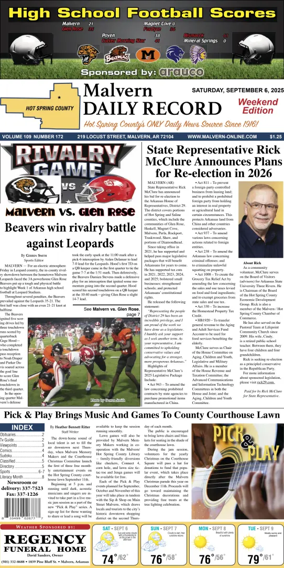 Cover of Malvern Daily Record
