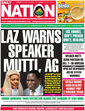Cover of Daily Nation Newspaper