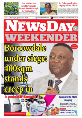 Cover of Newsday (Zimbabwe)